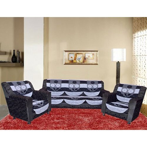Printed Comfortable Skin Friendly Wrinkle Free Heat Resistant Grey And Black Cotton Sofa Cover