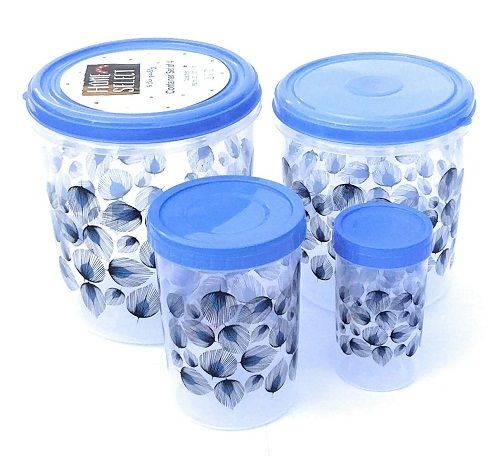 Leak Resistance Lightweight Food-Grade Printed Sky Blue Air Tight Plastic Container 