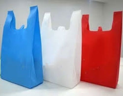 With Handle Light Weight W Cut Plain Multicolor Non Woven Carry Bags For Shopping