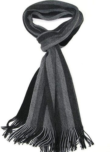 Men Casual Wear Light Weight Comfortable And Durable Black And Grey Scarf