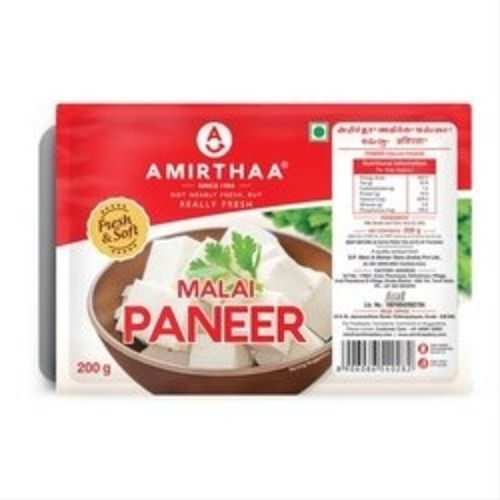 Pack Of 200 Gram 100% Pure Fresh Fat 30.8 Gram White Amirthaa Malai Paneer