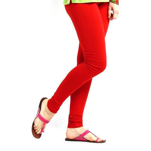 Cotton Leggings - Full Length, Sizes S, M, L, XL, Red Color | Breathable, Quick Dry, Machine Washable, All-Weather Comfort