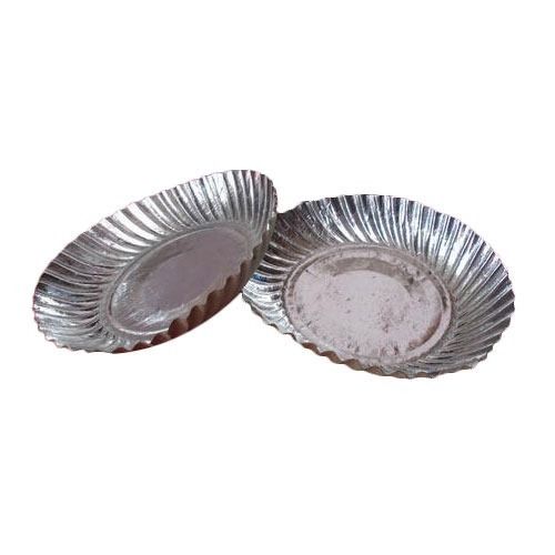 Silver Round Shape Paper Material Plain Eco Friendly Disposable Paper Plate 
