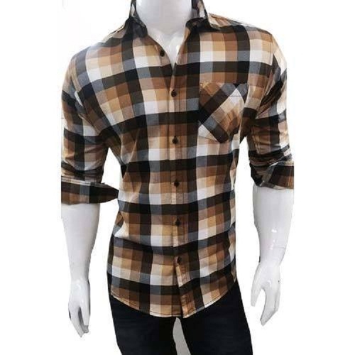 Cotton Casual Shirt - Full Sleeve, Plaid Print Design | Breathable, Quick Dry, Wrinkle-Resistant, Comfortable Fit for Men