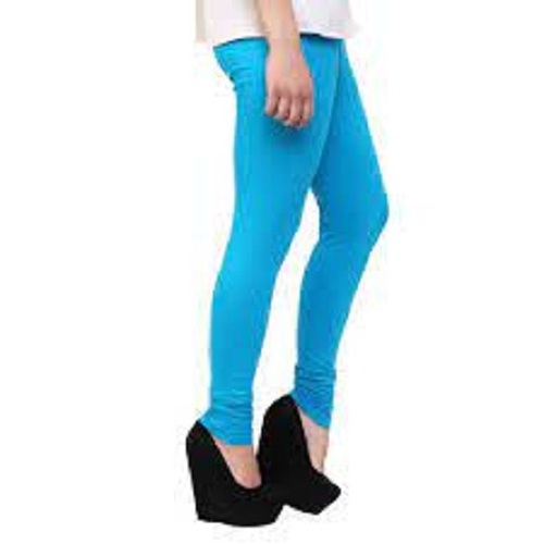 Sky Blue Skin Friendly Breathable Full Length Plain Cotton Leggings For Ladies - Cotton Material, Sizes S to XL | Breathable, Quick Dry, All Season Wear