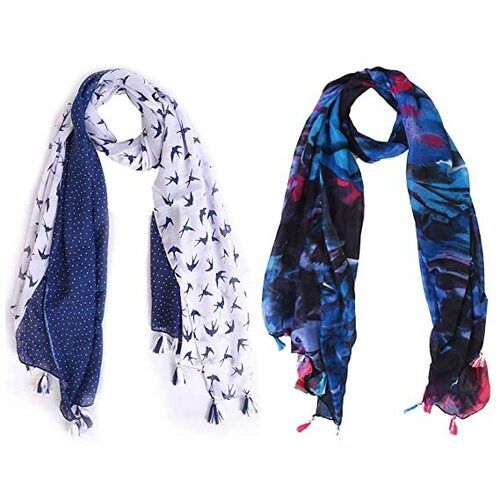 Multi Color Trendy Designers Light Weight And Durable Soft Poly Cotton Fabric Scarves