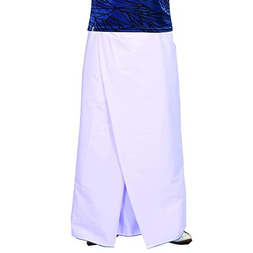 सफेद धोने योग्य और हवा पार होने योग्य उलमा पुरुषों के लिए प्रीमियम स्टिच्ड रेगुलर लुंगी