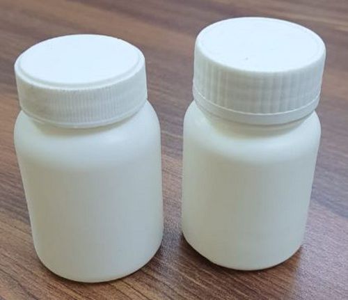  30 मिली स्टोरेज क्षमता व्हाइट राउंड एचडीपीई प्लास्टिक प्लेन मेडिसिन कंटेनर 