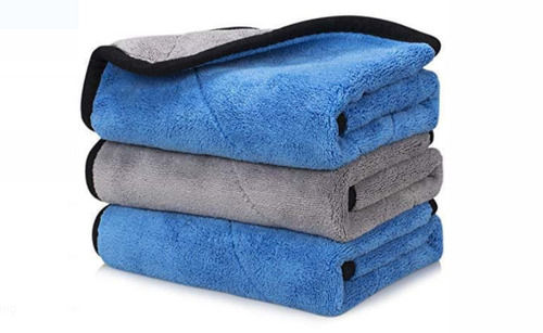 Fiber Blue And Grey Microfiber Cleaning Cloth, For Car Washing