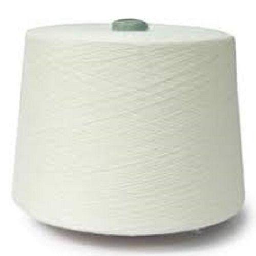 Bright Synthetic Fiber Light Weight White Poly Cotton Yarn For Knitting Purpose