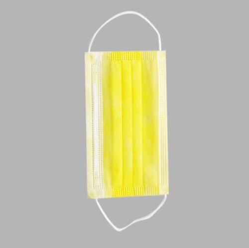 Non Woven Surgical Light Weight Portable Light Weight Breathable Yellow Disposable Face Mask Suitable