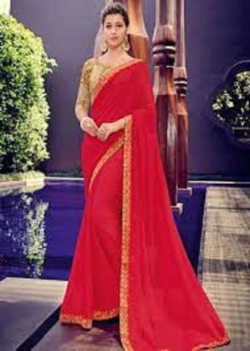 Buy NANDKASHI Solid/Plain Bollywood Net Red Sarees Online @ Best Price In  India | Flipkart.com