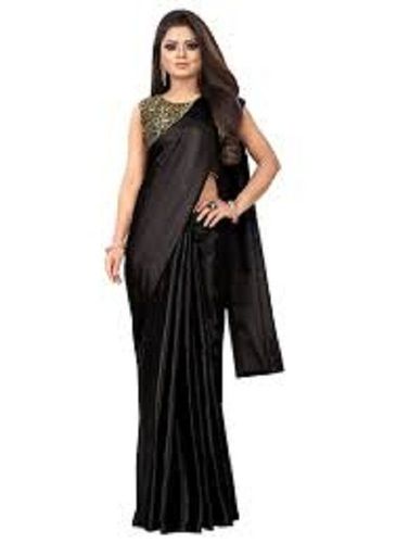 Black Chiffon Saree With Sequin Border – Faash Wear