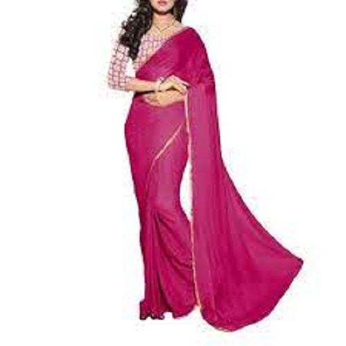 Lost Romance Dark Pink Plain Saree - I Love Sarees | Indian saree blouses  designs, Fashion girl images, Indian beauty saree