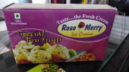 500 Ml Packaging Size Rose Merry Sweet And Delicious Taste, Dry Fruit Flavor Ice Cream 