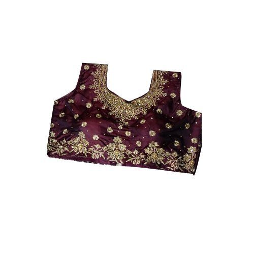 Simple Elegant Stylish Look Gorgeous And Beautiful Party Wear Sleeveless Embroidered Purple Blouse