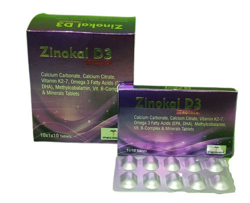 Zinokal D3 Tablets , 10X1X10 Tablets General Medicines