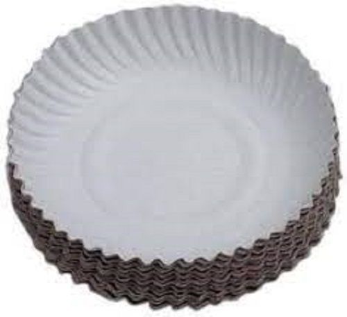 Plain Disposable Eco Friendly And Biodegradable Light Weight Silver White Paper Plates