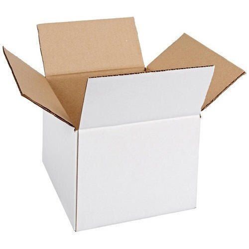 Lightweight Biodegradable Plain Brown And White Rectangular Duplex Corrugated Paper Box