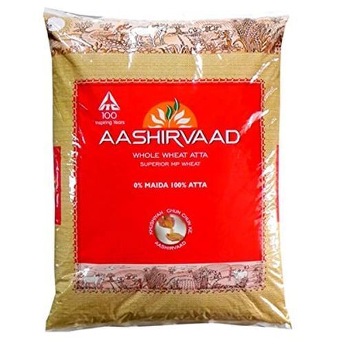 Original  Enjoy Soft Fluffy And Delicious Rotis Fibers Aashirvaad Pure Whole Wheat Atta 5Kg 