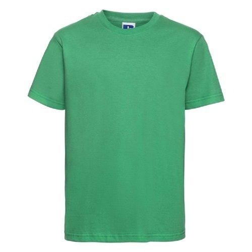 Mens Plain Round Neck Short Sleeve Casual Wear Regular Fit Light Green Cotton T-Shirt