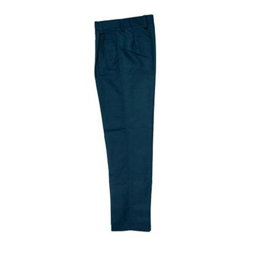 No Fade Plain Dark Blue Breathable Skin Friendly Wrinkle Free Cotton Full Pant For Boys