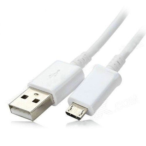 Thinner And More Flexible Compatible Multi-Purpose Transfer Data Mobile USB Cable - PVC Material 1 Meter Length White Color | Pure Copper Enhanced Charging Capability Corrosion-Resistant Connectors