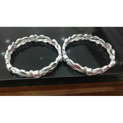 Women Skin Friendly Beautiful And Stylish Look Silver Artificial Round Bangles