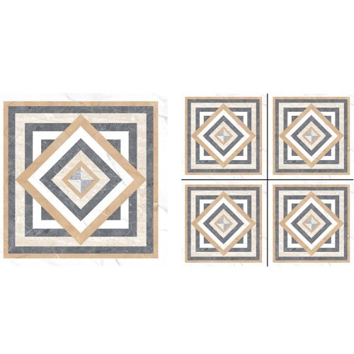Digital Porcelain Floor Tiles - 2x2 Feet, White Porcelain, Polished Finish | Non-Slip, Wear-Resistant, Square Shape, 10mm Thickness
