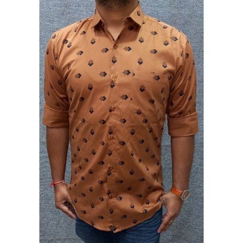 Men Full Sleeves Comfortable Breathable And Light Weight Soft Cotton Printed Shirt  Age Group: All Sizes