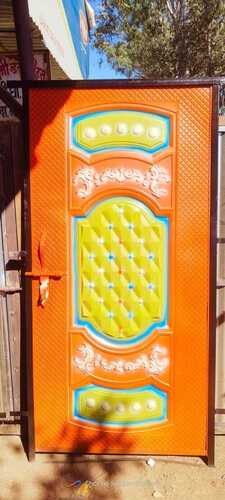 Orange And Yellow 2Mm Thickness 7X3 Feet Size Rectangular Swing Fibre Door  Application: Exterior