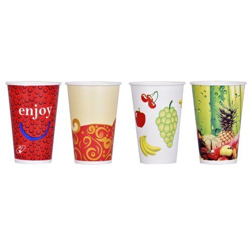Printed Disposable Party Paper Cups For Cold Beverages 330 Ml , Pack Of 50