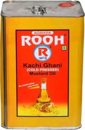 15 Liter Food Grade Cold Pressed Yellow Rooh Kachi Ghani Mustard Cooking Oil