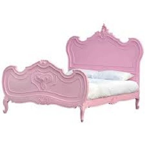 Comfortable And Strong Long Durable Termite Resistant Stylish Pink Wooden Bed