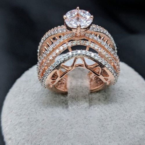 Women's Double-Layer Micro-Inlaid Zircon Artificial Diamond Ring Set -  Walmart.com