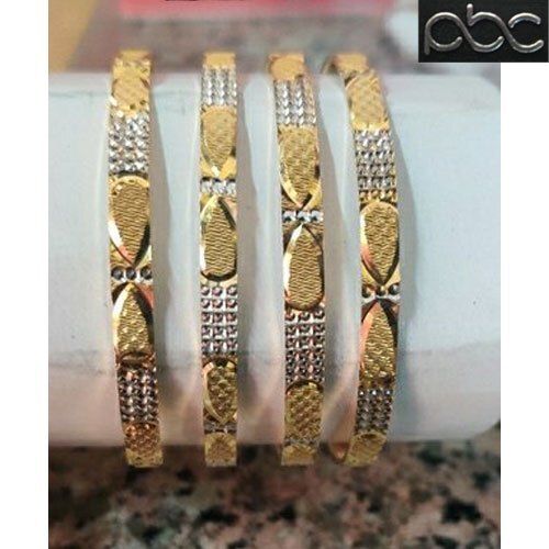 Ladies Light Weight Polished Finish Skin Friendly Golden Artificial Brass Bangles 