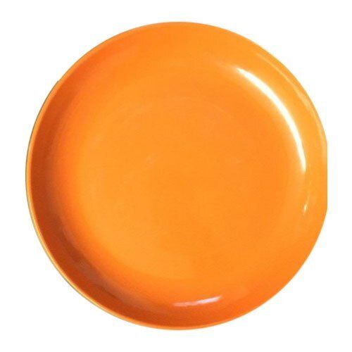 Lightweight And Long Durable Easy To Clean Orange Solid Plastic Plate