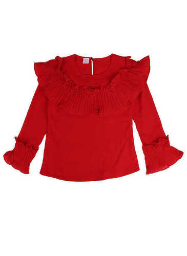 Casual Wear Long Sleeve Plain Chiffon Top For Girls