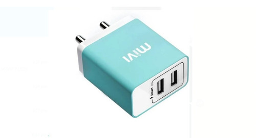 Rectangle Shape, Suitable With All Type Mobile White And Sky Blue Mivi Mobile Charger, 