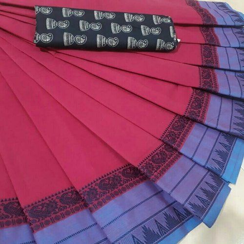 Multicolour Simple And Stylish Look Gorgeous Beautiful Multicolor South Cotton Chettinad Cotton Saree For Ladies