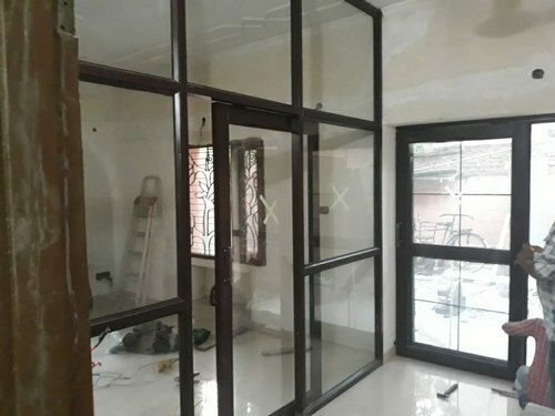 Brown Powder Coating Transparent Glass Aluminium Acoustic 5 Feet Upvc Fixed Window Application: Home