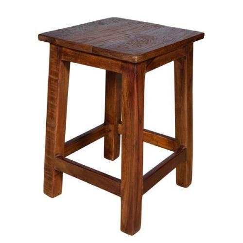 Handmade Durable And Termite Resistant Stylish Brown Rectangular Wooden Stool