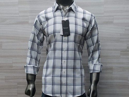 100 Percent Comfortable Check Burberry Full Sleeve Shirt For Men Formal Wear Gender: Male