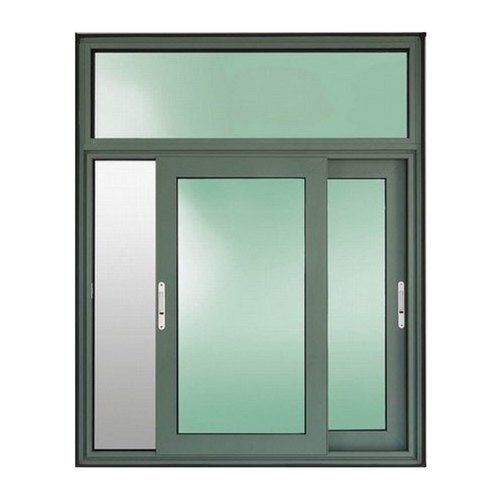 Green Frame With Glass Rectangle Shape Aluminium Sliding Windows  677 