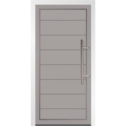 Grey Rectangle Shape Medium Size Plain Design Aluminium Door