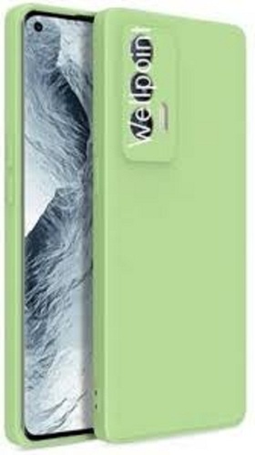 Lightweight Rectangular Mint Green Plain Protective Mobile Back Cover - Soft Silicone Rubber, 4-6 Inch Display Size, Leaf Design in Green, Pink, Purple