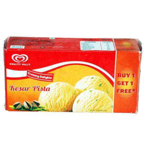 Mouth Watering Refreshing Delicious Fresh Kesar Cold Pista Ice Cream Pack