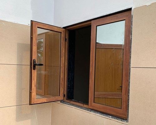 Powder Coated 4 X 3 Feet Size Rectangular Brown Oak Wood Hinged Window Application: Home