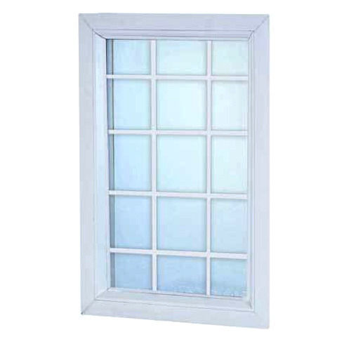 Stainless Steel Pure White Plain Upvc Fixed Slidding Window 22 Inch For Residential And Commercial 