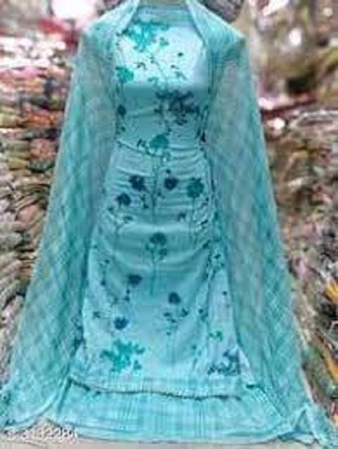 नीला आरामदायक और हल्का एक्वा रंग का शानदार डिज़ाइनर प्योर लेडीज़ गाउन